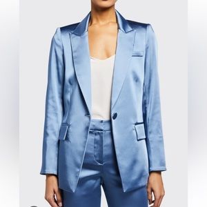 NWT VERONICA BEARD Neiman Marcus Slate Blue Satin Pant size 2 - Jacket available